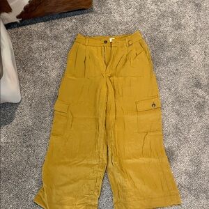 Madewell Mustard Wide-Leg Pants